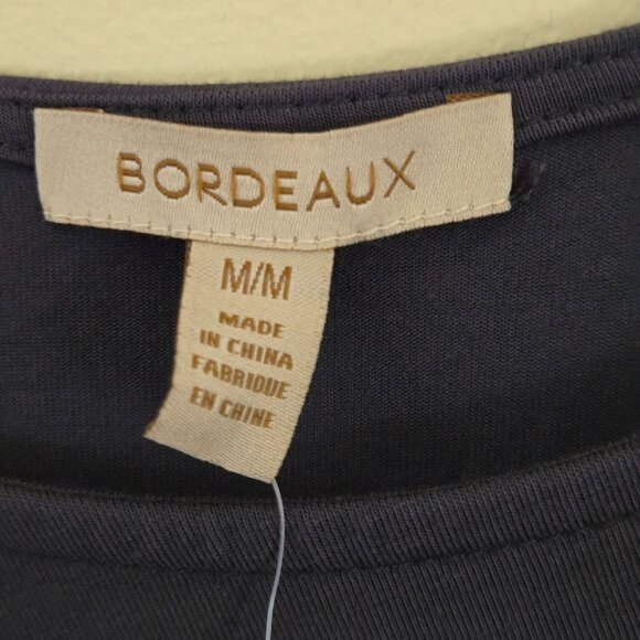 Anthropologie NWT Bordeaux High Neck Ruched Lounge Dress Midi Gray Size M - Picture 9 of 10